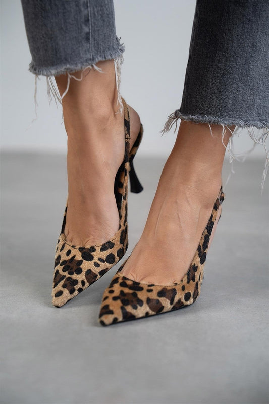 LEONORE | Zapatos de tacón con estampado de leopardo