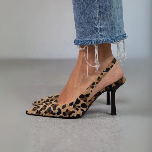 LEONORE | Zapatos de tacón con estampado de leopardo