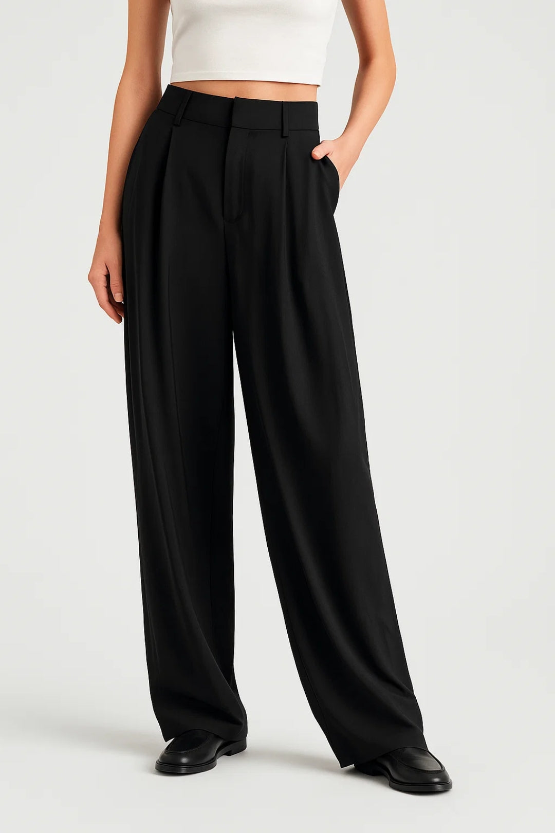 Naïa | Pantalón fluido negro elegante