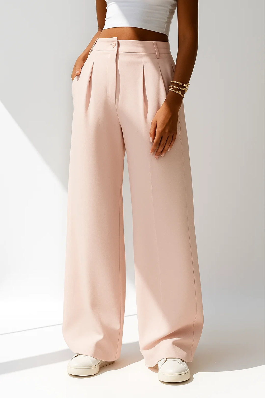 Romy | Pantalón palazzo con pliegues