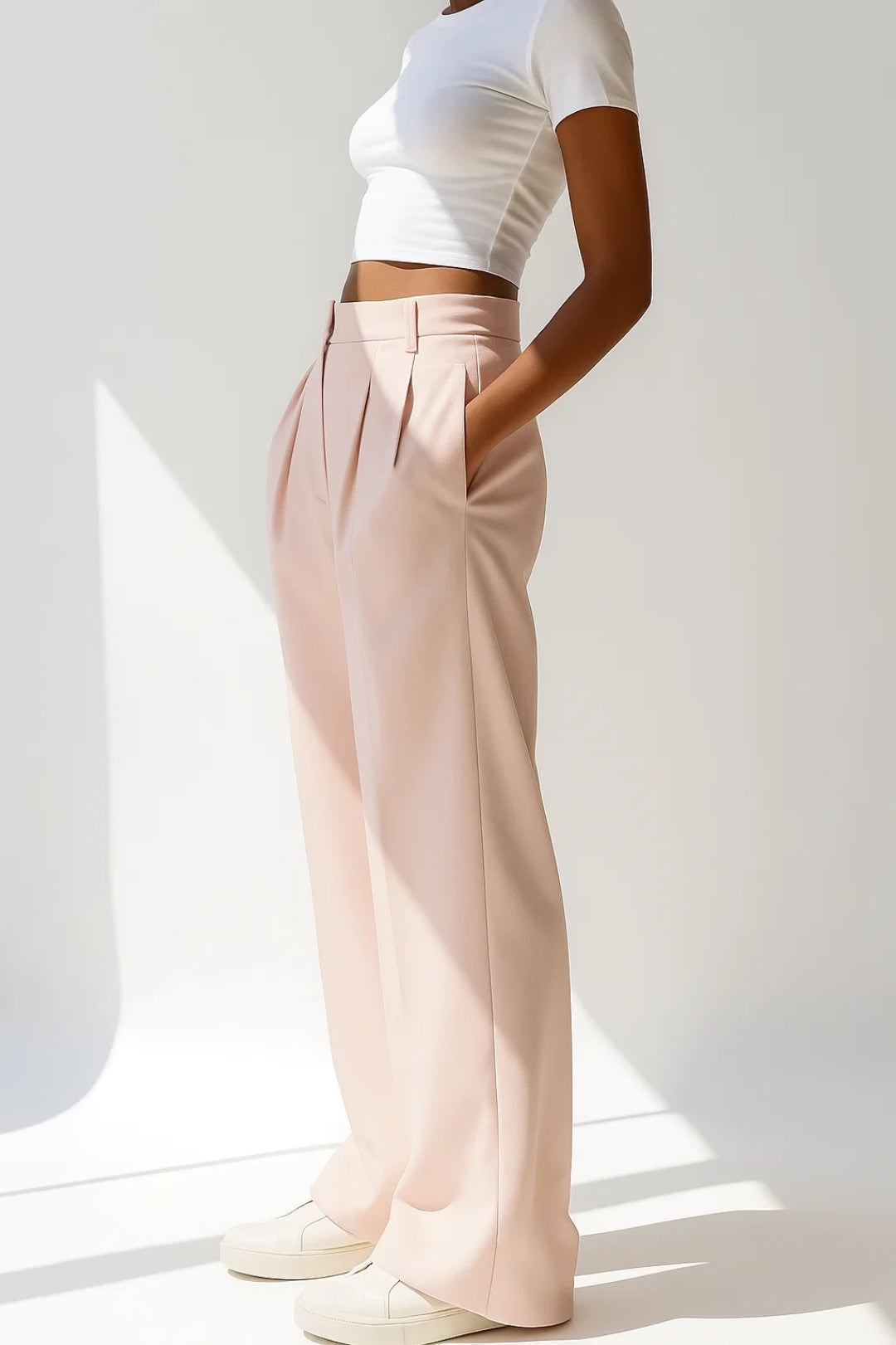 Romy | Pantalón palazzo con pliegues