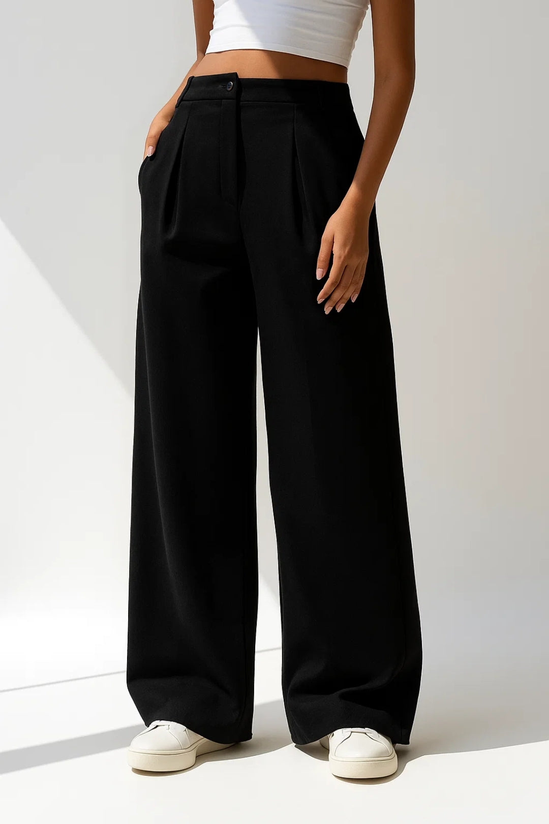 Romy | Pantalón palazzo con pliegues