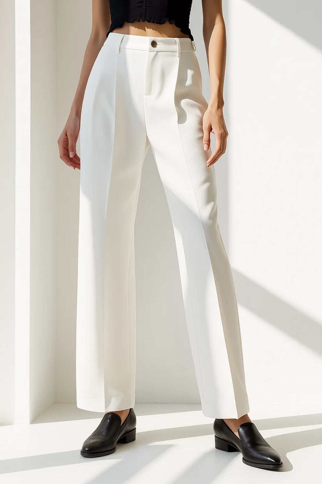 Lila | Pantalón recto blanco