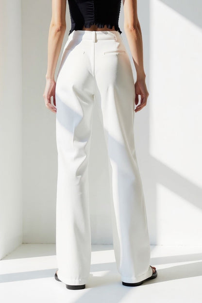 Lila | Pantalón recto blanco