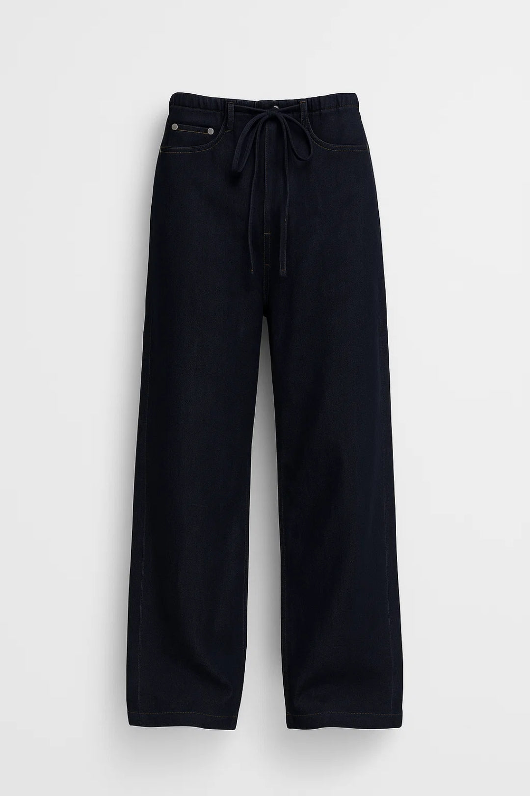Mila | Vaquero ancho cómodo con cintura elástica y cordón ajustable