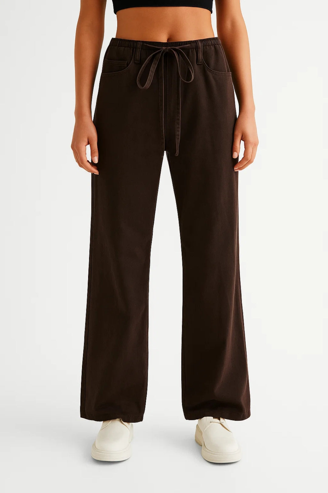 Mila | Vaquero ancho cómodo con cintura elástica y cordón ajustable