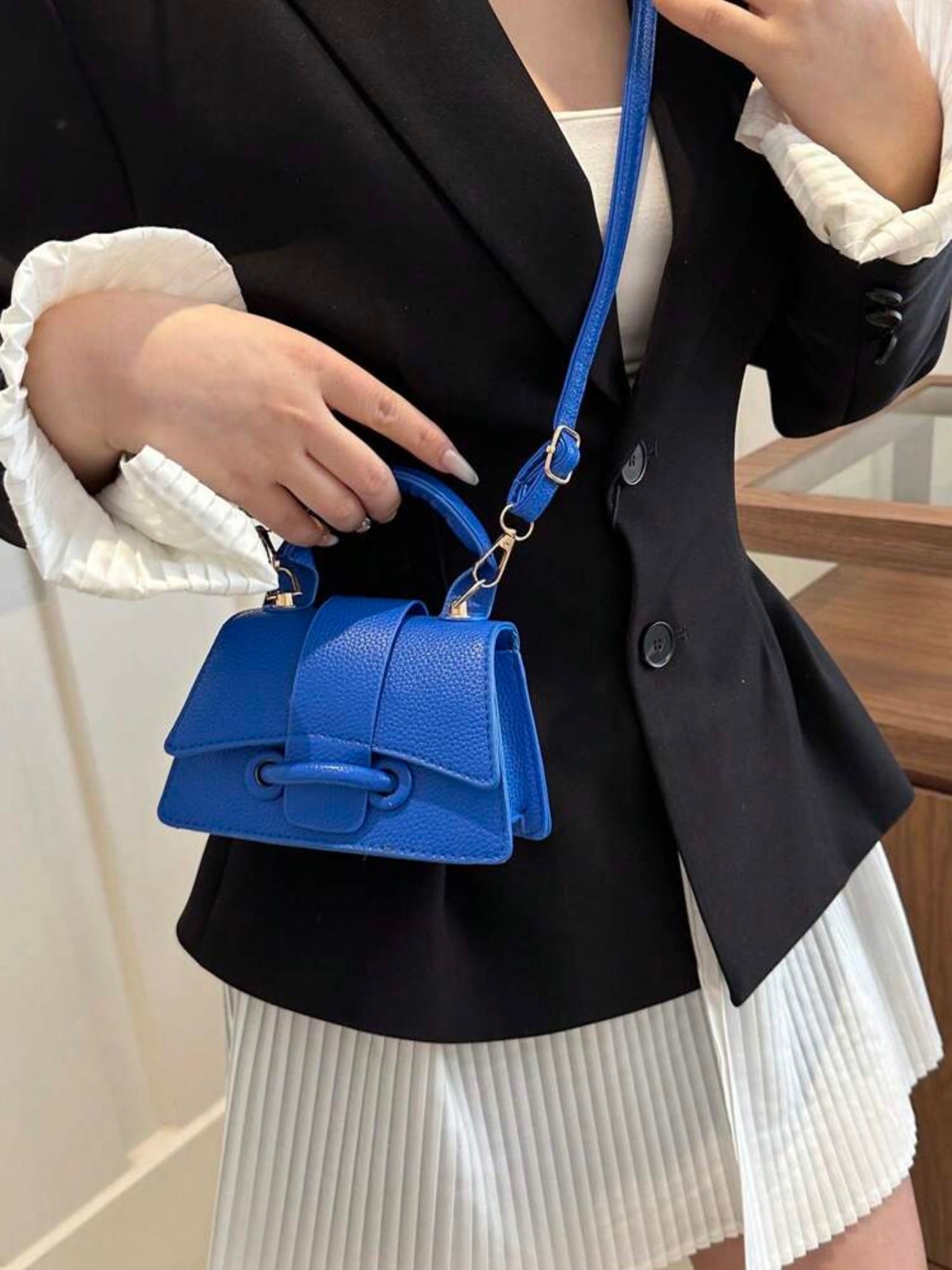 Kelly Blu | Bolso tipo Kelly azul