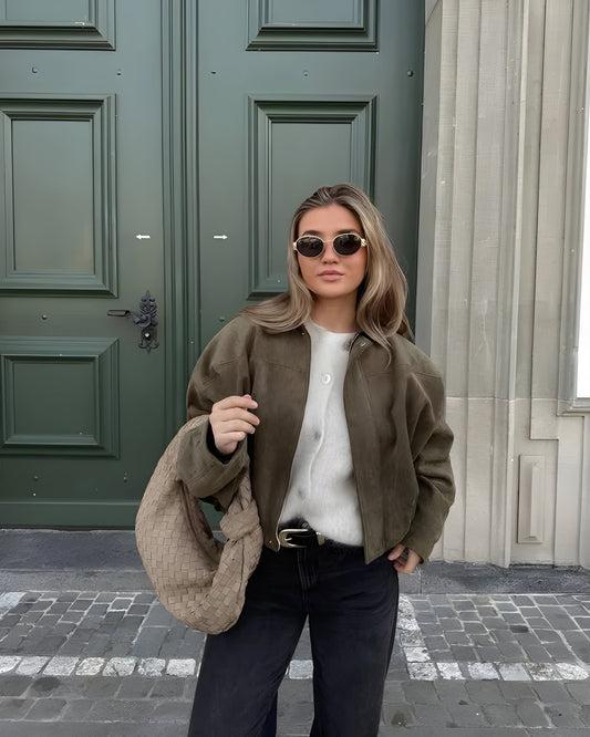 Camilla | Cazadora bomber de antelina elegante