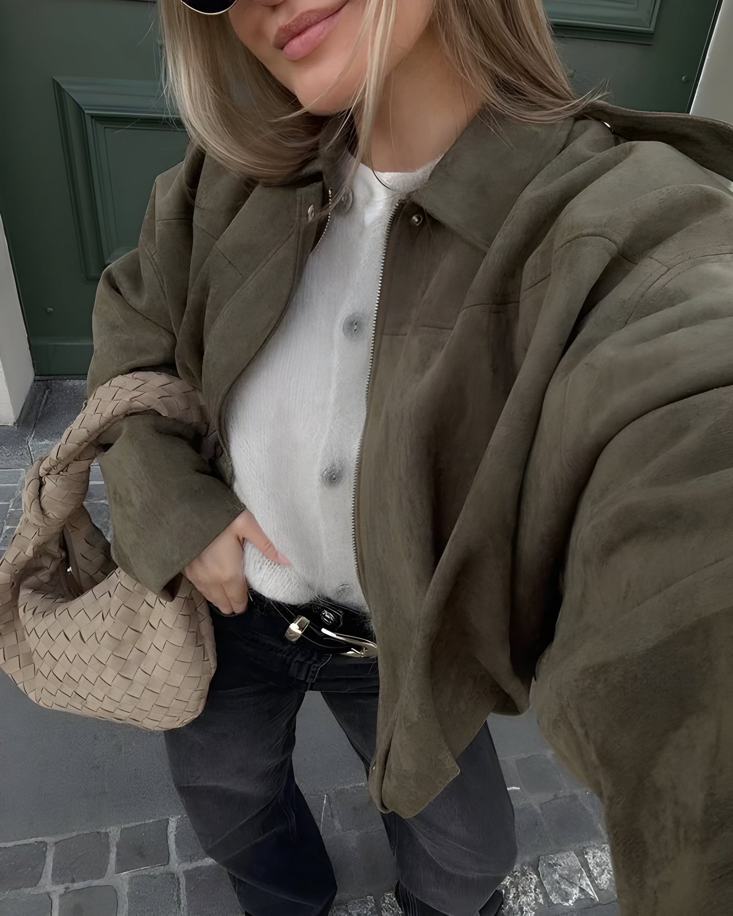 Camilla | Cazadora bomber de antelina elegante